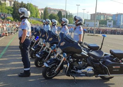 La Sección de Motos durante la exhibición en Torrelavega