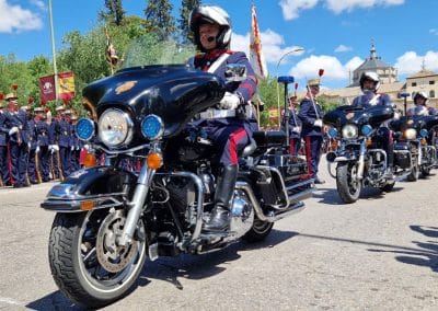 La Sección de Motos de la Guardia Real preparándose para comenzar el desfile